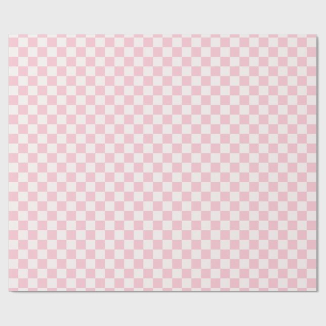 Papier cadeau à damier rose (Plat)