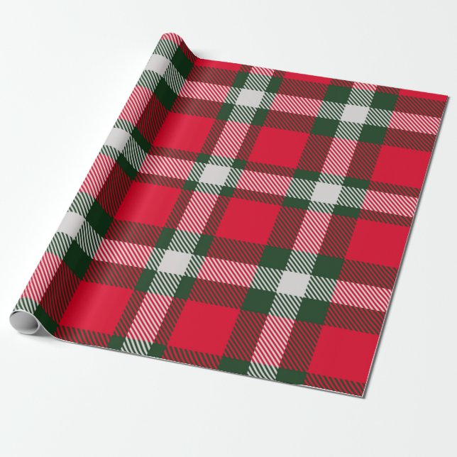 Papier Cadeau À damiers classique Tartan Design transparent Cont (Déroulé)