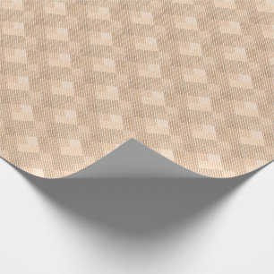 Papier Cadeau à damiers tartan plaid classique couleur beige bru