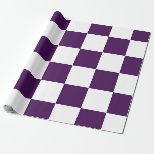 Papier Cadeau à damiers violet et blanc