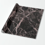 Papier Cadeau À la mode fascinant d'or de rose de marbre noir et<br><div class="desc">papier d'emballage fait sur commande</div>