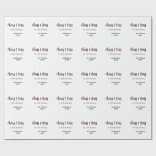 Papier Cadeau À la santé et bières pour 40e anniversaire gris no