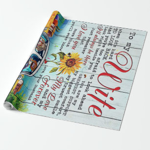 Papier Cadeau À mon cadeau à la femme Lettre pour elle Décor