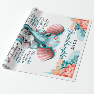 Papier Cadeau À Mon Cadeau Fille Éléphant, Fille Anniversaire