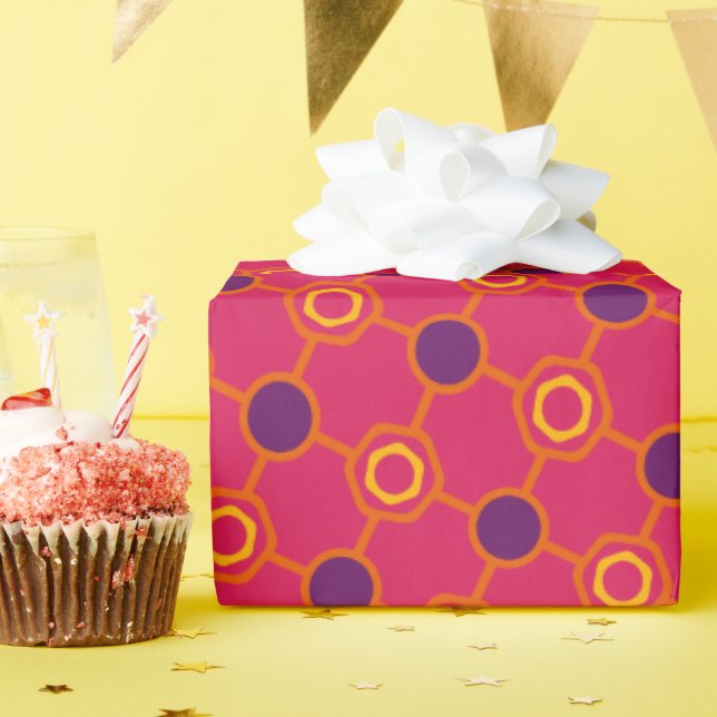 Papier cadeau à monogramme gras joyeux (Fête d'anniversaire)