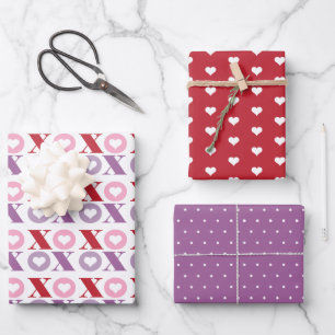 papier cadeau à motif de cœur pour la Saint-Valent