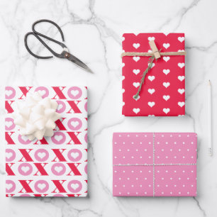 papier cadeau à motif de cœur pour la Saint-Valent