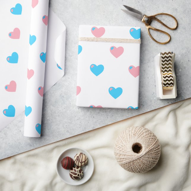 Papier cadeau à motif de cœurs moyens de fierté tr (Artisanat)