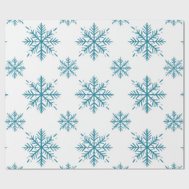❄️ Papier cadeau à motif de flocon de neige pour N (Plat)