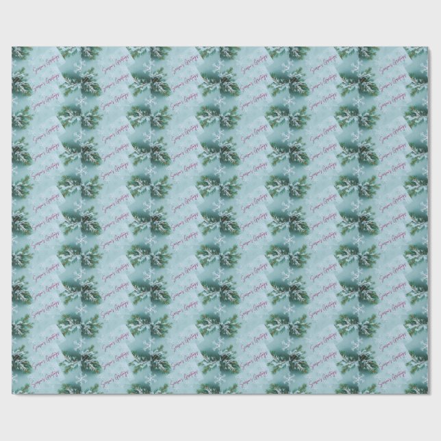 Papier cadeau à motif de flocons de neige (Plat)