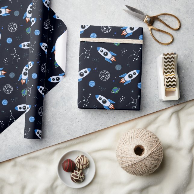 Papier cadeau à motif de fusée (Artisanat)