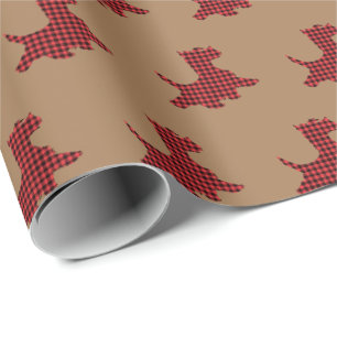Papier cadeau à motif écossais Chien Scottie Scott