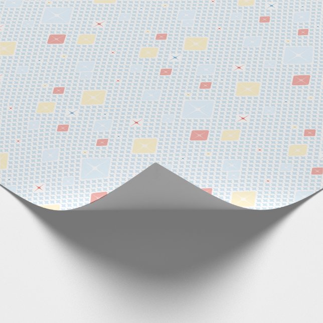 Papier cadeau à motif étoile cristal pastel (Coin)