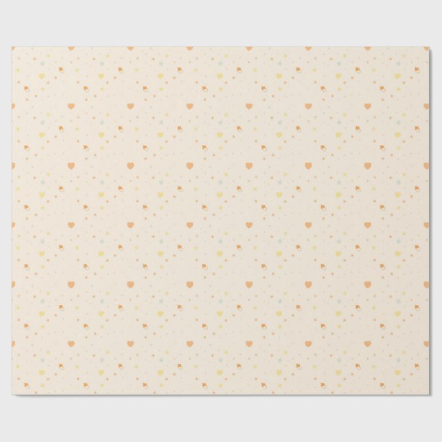 Papier Cadeau à Motif Fantaisiste Pastel Doux (Plat)