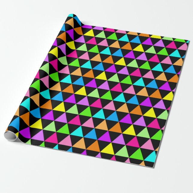 Papier cadeau à motif groovy triangle brillant (Déroulé)