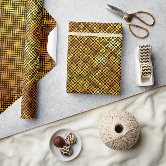 Papier cadeau à motif mosaïque doré (Artisanat)