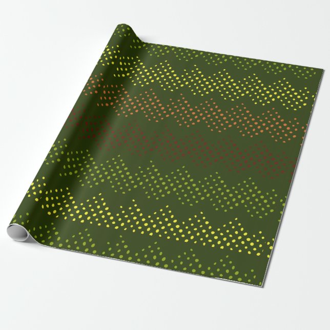 Papier cadeau à motif pointillé vert (Déroulé)