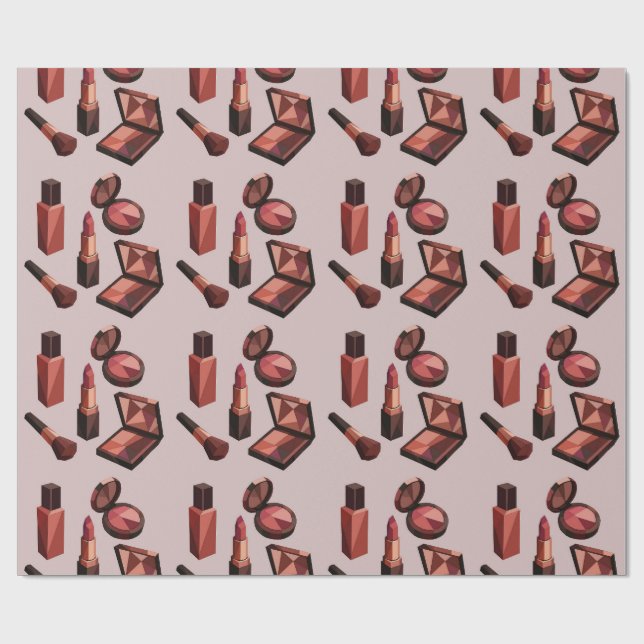 Papier cadeau à motif rouge à lèvres chic (Plat)