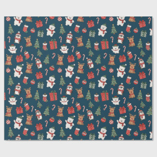 Papier Cadeau à Motif Sans Couture de Noël