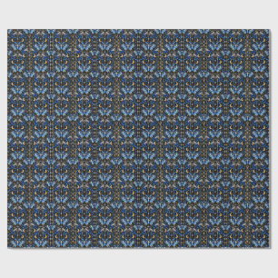 Papier cadeau à motifs de papillons bleus et de ma