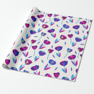 Papier cadeau à motifs Tulipes Fantaisistes
