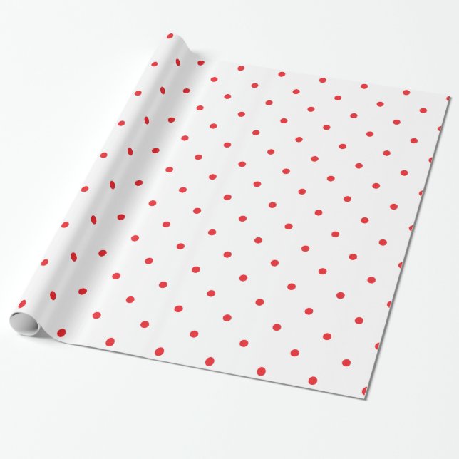 Papier Cadeau À petits pois rouge petit (Déroulé)