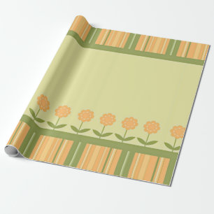 Papier cadeau à rayures florales de printemps