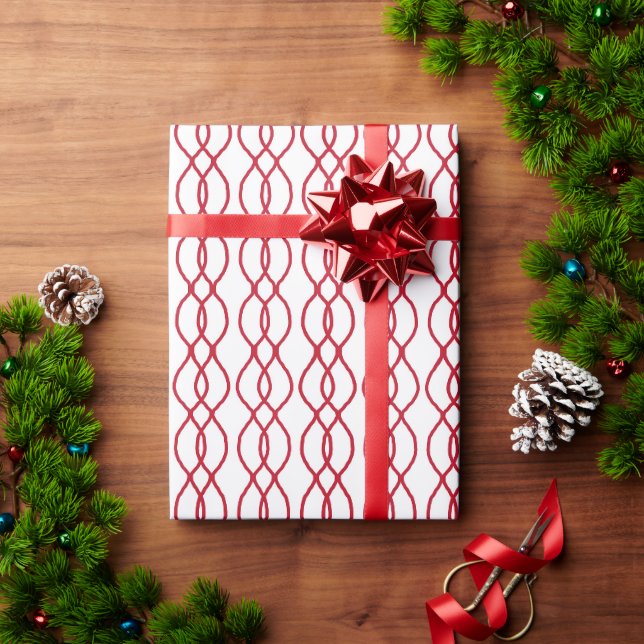 Papier cadeau à rayures rouges, emballage cadeau d (Cadeau de vacances)