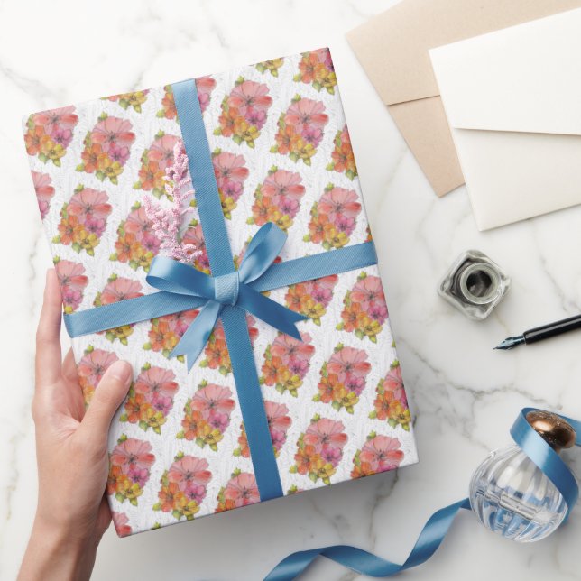 Papier Cadeau à Rouler - Fleurs au Pâle (Cadeaux)