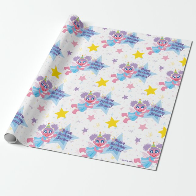 Papier Cadeau Abby Cadabby Motif du Parti étoilé (Déroulé)