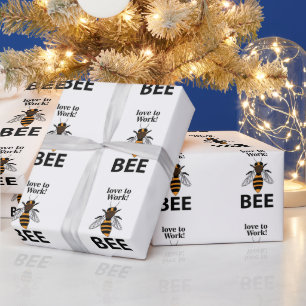 Papier Cadeau Abeille aime travailler abeille