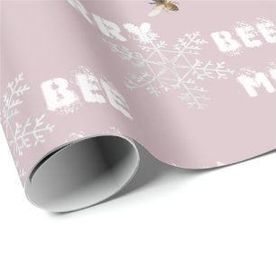 Papier Cadeau Abeille Joyeux Snowflakes Dreamy Envelopper du pap