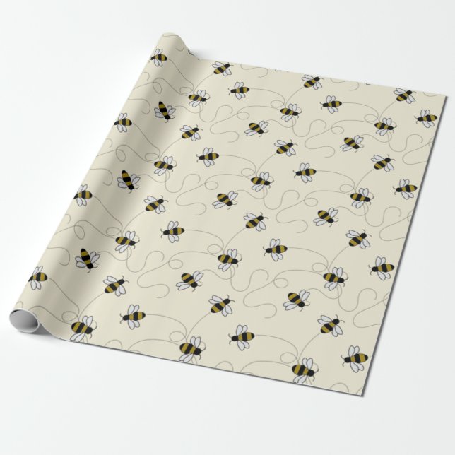 Papier Cadeau Abeilles (Déroulé)