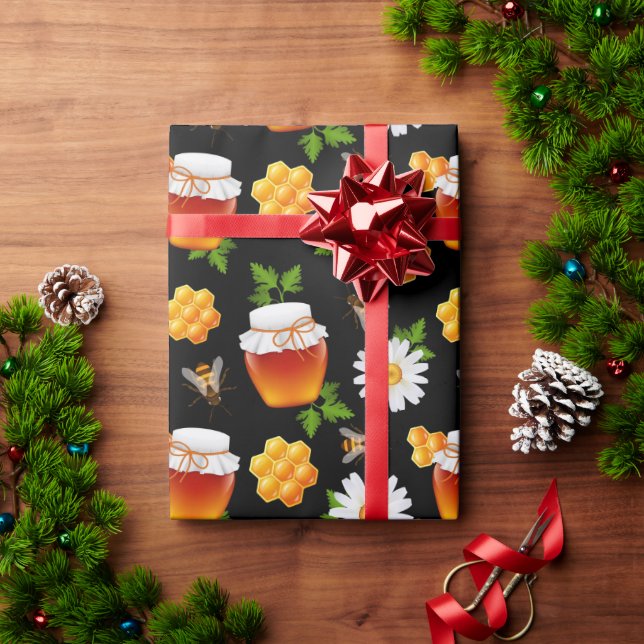 Papier Cadeau Abeilles de miel ! Papier d'emballage (Cadeau de vacances)