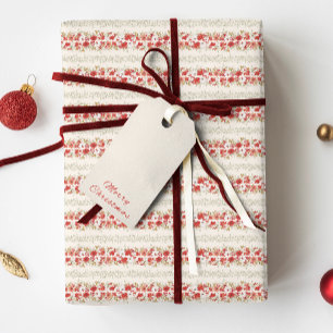 Papier Cadeau abondance de noël élégant feuillage botanique