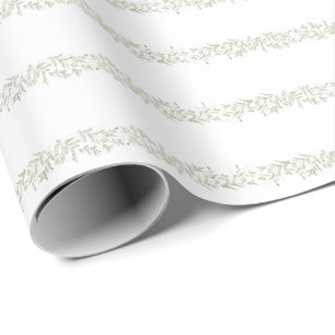 Papier Cadeau abondance de noël feuillage botanique élégant