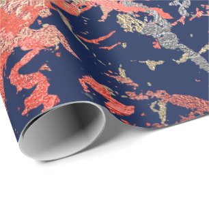 Papier Cadeau Abrégé sur de corail en cuivre de marine de marb