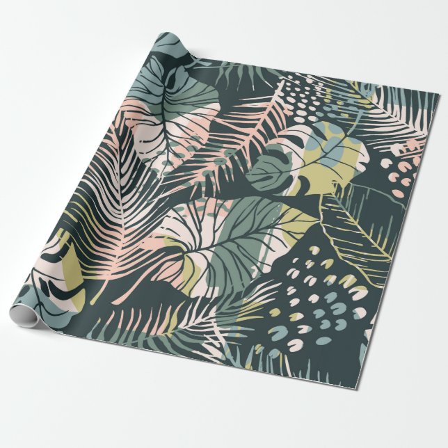 Papier Cadeau Abstract creative seamless pattern with tropical p (Déroulé)