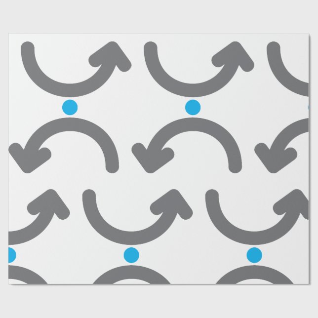 Papier Cadeau Abstract Curved Arrows Exchange Symbolic Flow (Plat)
