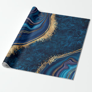 Papier Cadeau abstract ground blue marble agate granite mosa