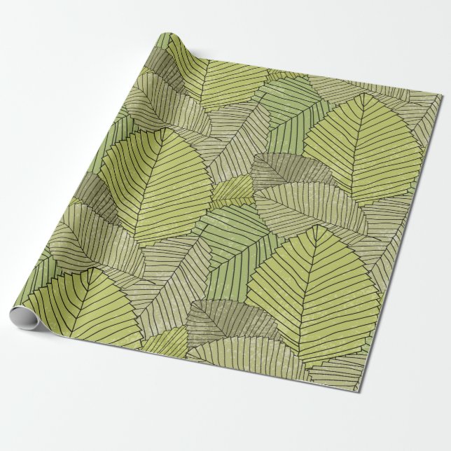Papier Cadeau Abstract leafs pattern colorful (Déroulé)