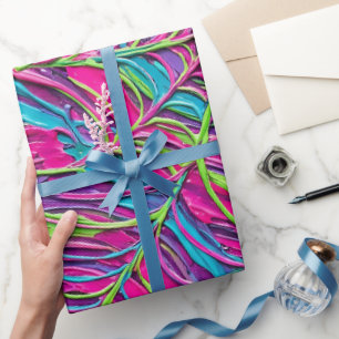 Papier Cadeau Abstract Neon Toile d'araignée