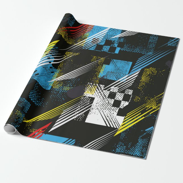 Papier Cadeau Abstract seamless pattern. Creative vintage backgr (Déroulé)