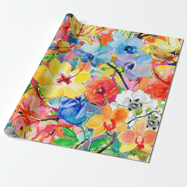 Papier Cadeau Abstrait aquarelle peint à la main arrière - plan  (Déroulé)