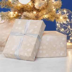 Papier Cadeau Abstrait beige neutre bokee lumières de Noël