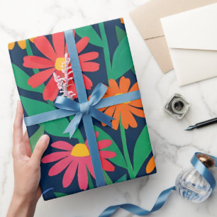 Papier cadeau abstrait coloré Matisse Daisies