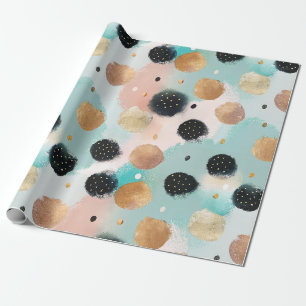 Papier Cadeau Abstrait moderne Brushstroke & Polka Dot Motif