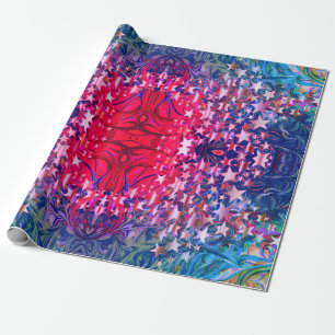 Papier Cadeau Abstrait moderne ÉTOILES DE NOËL Violet
