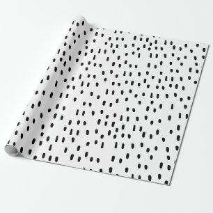 Papier Cadeau Abstrait moderne noir & blanc Motif de point tenda