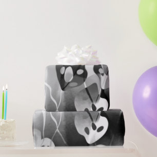Papier Cadeau Abstrait moderne noir et blanc
